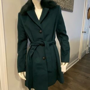 ๐คฉNEW Andrew Marc Wool Genuine Fox Fur Collar Coat Winter Jacket